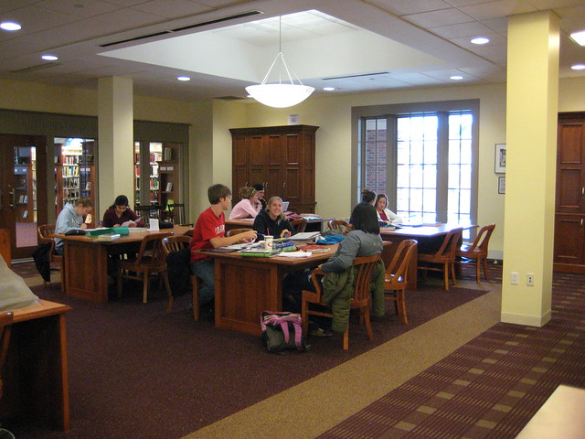 Students studying at the Library