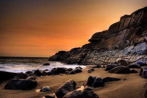 ocean sunset reflection scenery rocks surf tide hdr venturacounty secretcove ptmugu