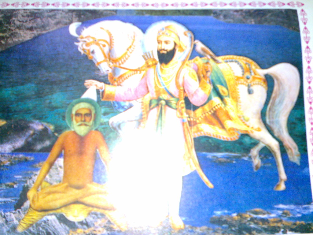 Sri Maan Sant Baba Biram Dass Ji Maharaj with Gurugobind Singh Ji at Godawari River