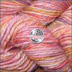 Apricot Orchid yarn, close up