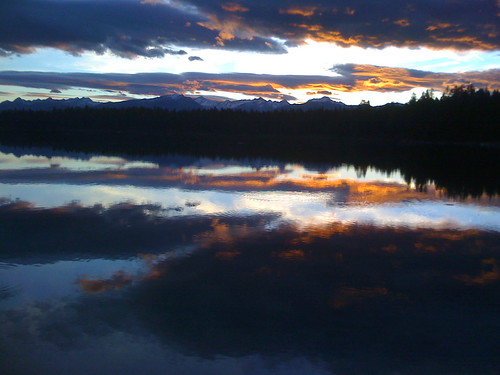 sunset clouds montana waterreflection