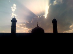 LUMS Mosque under Crepuscular rays