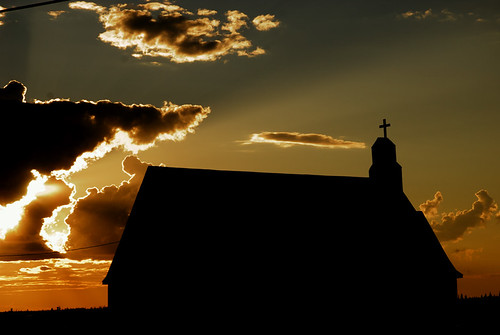 sunset sky canada church clouds quebec rays waskaganish