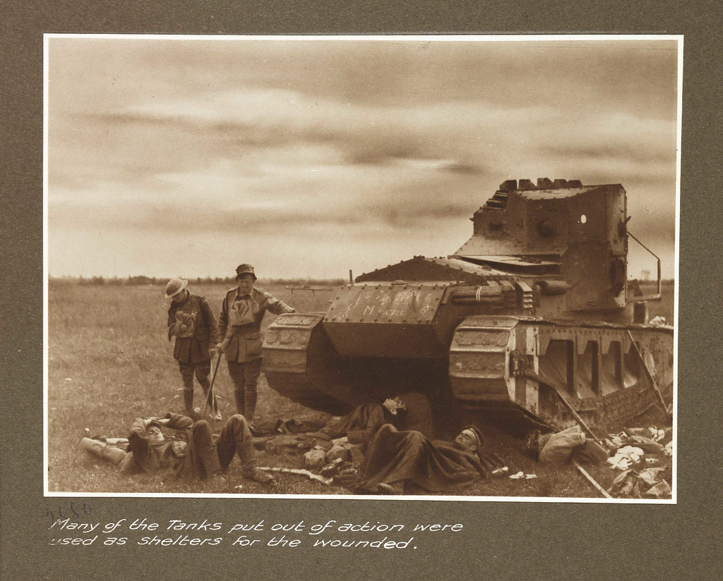 Many of the tanks put out of action were used as shelters for the wounded