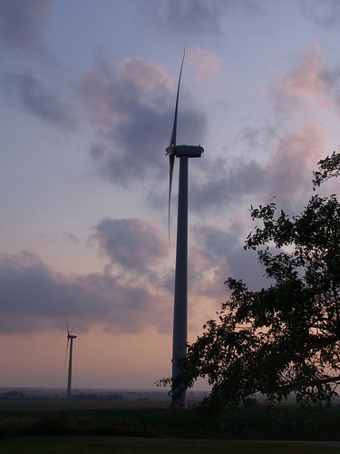 sunset windmill illinois scenery