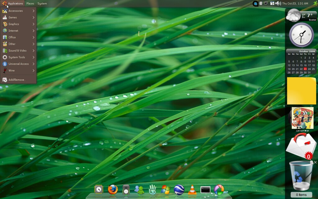 screenshot of ubuntu 9.10