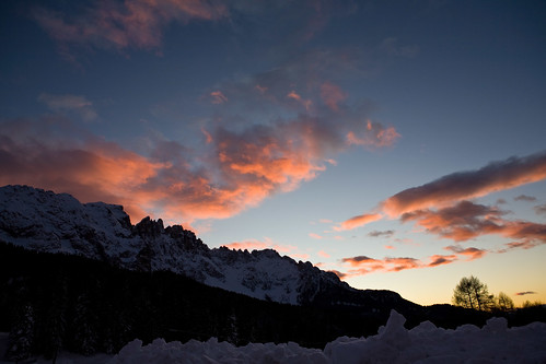 winter sunset sky italy panorama mountain snow nature clouds tramonto nuvole natura cielo neve inverno montagna dolomiti altoadige carezza latemar sudtirol