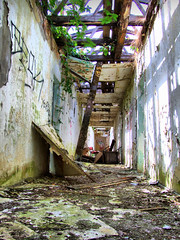 Corridor on 2nd barrack - roof is gone (HDR)