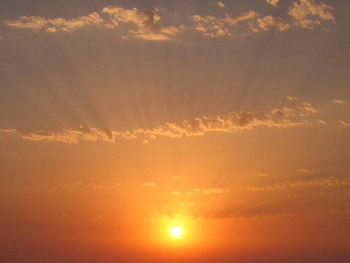 sunset sky orange sun june clouds canon island mediterranean skies cyprus rays 2008 ixus400 crepuscular argaka nix20