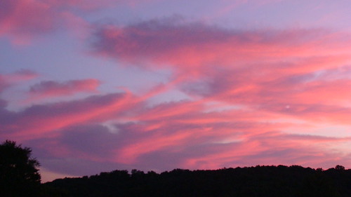 pink blue trees sunset sky clouds indiana corydon