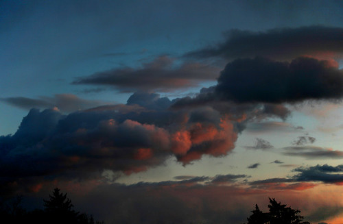 blue light sunset red sky orange clouds dark kawkawpa