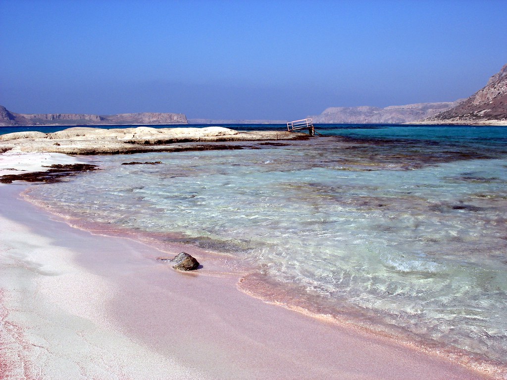 Pink sand in Balos