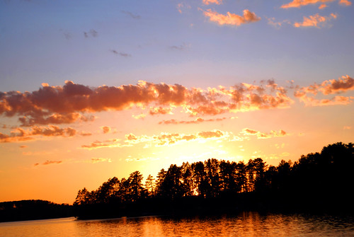 sunset sky orange sun sunlight lake wisconsin clouds gold sunrays tomahawkwi