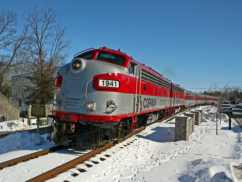snow train kentucky engine locomotive midway wedge passengertrain emd rjcorman fp7a