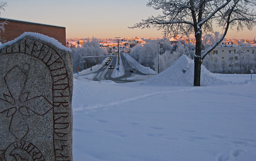 winter vinter sweden sverige 2009 jämtland runestone februari frösön östersund runsten frösöstenen