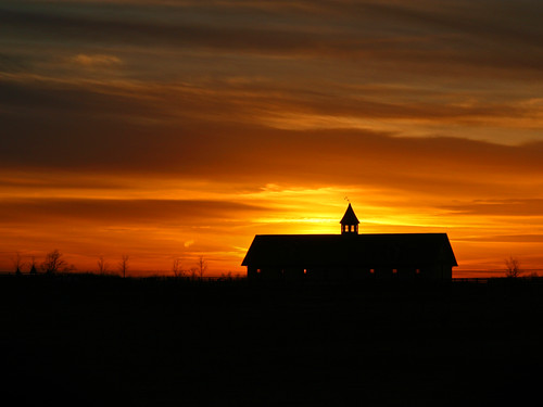 sunset sky orange silhouette clouds barn bluegrass farm kentucky spire