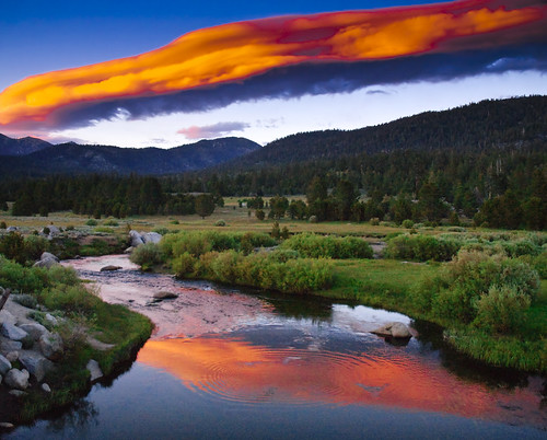 sunset cloud reflection river carson stream sierras hopevalley carsonriver
