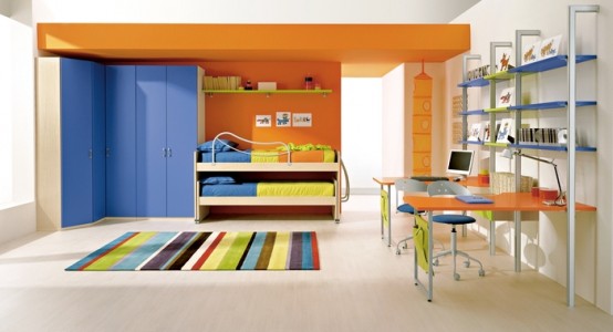 orange color bedroom design decorate interior hot to tips mural accent