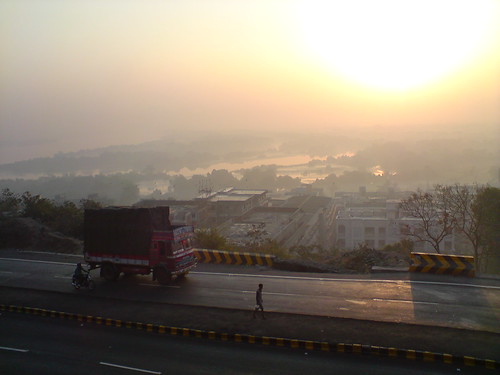 road morning sun india sunrise temple dawn highway view indian earlymorning valley maharashtra roads thane rise mumbai devi mumbra