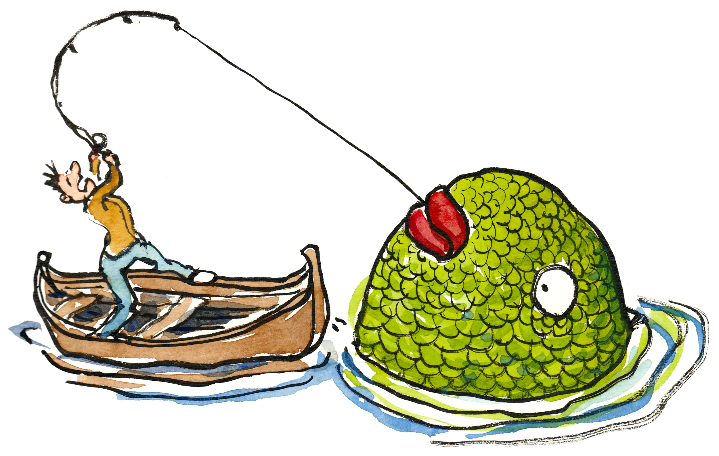 catchingbigfish illustration Illustration By Frits