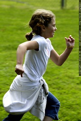 rebecca running a lap in the jogathon 