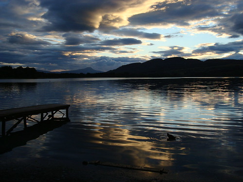 sunset lake scotland day cloudy menteith trossachs