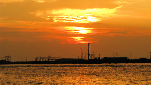 street sunset station clouds port mexico island pier texas gulf mustang aransas