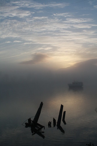 fog sunrise river fitzroy rockhampton