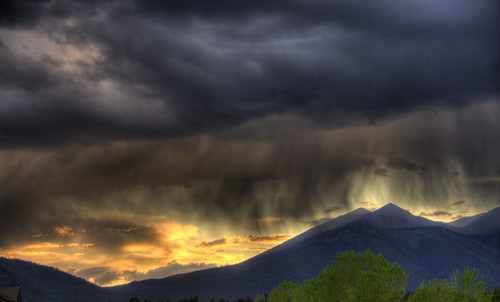 sunset arizona mountain storm rain clouds flagstaff peaks hdr photomatix pentaxk20d