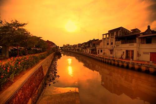 sunset heritage river unesco malaysia melaka malacca
