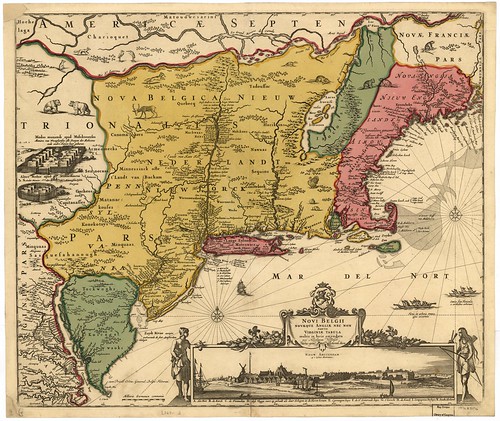 Detailed historical map of Atlantic States - 1685