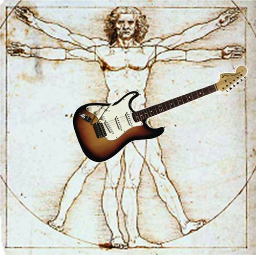 Stratocastrian Man, after Leonardo da Vinci and Leonardo Fender
