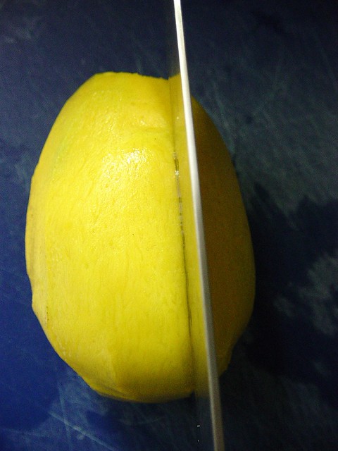 Slicing up a mango