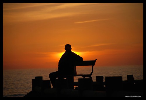 sunset sun silhouette contrast shore resting observing beanch portocovô