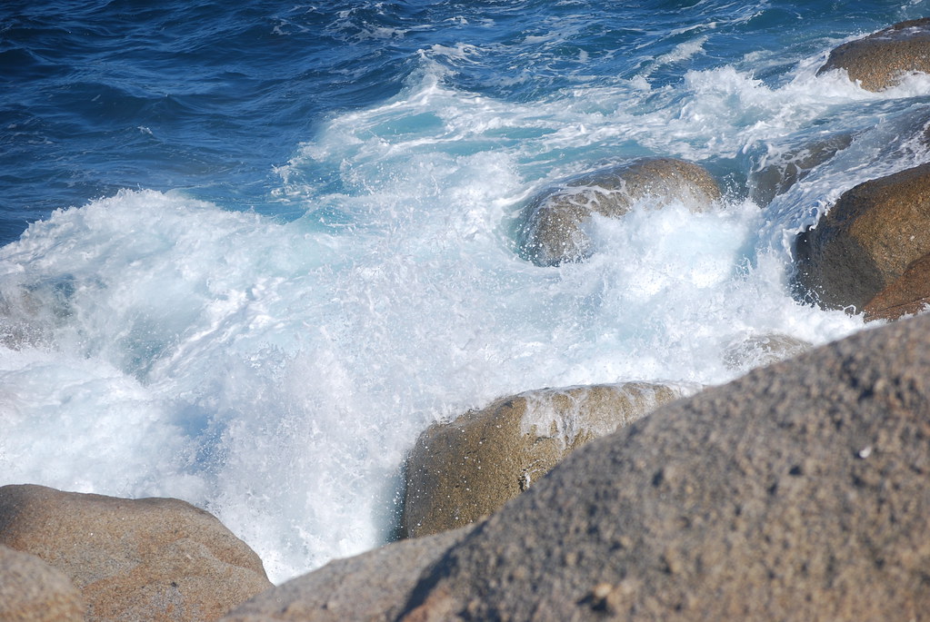 Wave Hitting Rocks - Granite Island