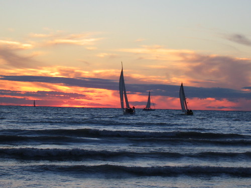 sunset sailboats lakehuron