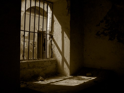 light india lines sepia bars shadows view madras cell 18th prison jail photowalk 18 chennai tamilnadu dingy gorman eighteenth toning centralprison