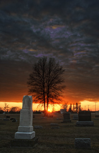 sunset ohio cemetery graveyard clouds toledo hdr harding township