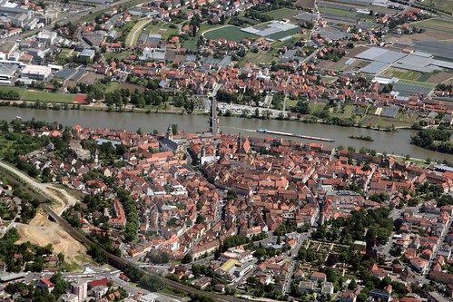 city river germany bayern deutschland bavaria ship main aerialview stadt fluss schiff luftbild kitzingen aerialpicture airphotograph aerialimage