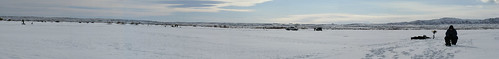 lake ice frozen fishing panoramic