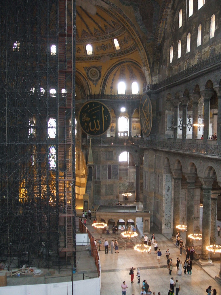 Interior Of Hagia Sophia Istanbul The Scaffolding Will Pr