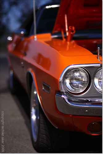 auto show cruise sunset orange macro classic car night 50mm interestingness interesting 60s automobile bokeh sigma melbourne scout explore chrome knox dodge rt challenger top500 hbw