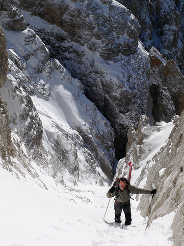 Towards Val Cristallino, Cristallo, Dolomites ski-mountaineering off-piste skiing