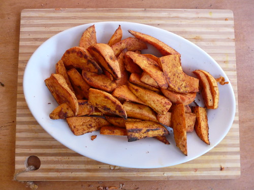 Spicy Baked Sweet Potato "Fries"