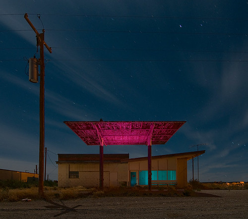 abandoned station night town texas desert orla ghost gas