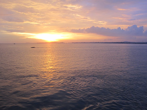 ocean sunset sea ferry sumatra indonesia medan