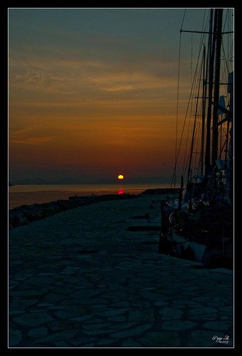 sunset sea sky sun mediterranean sailing greece 2009 d300