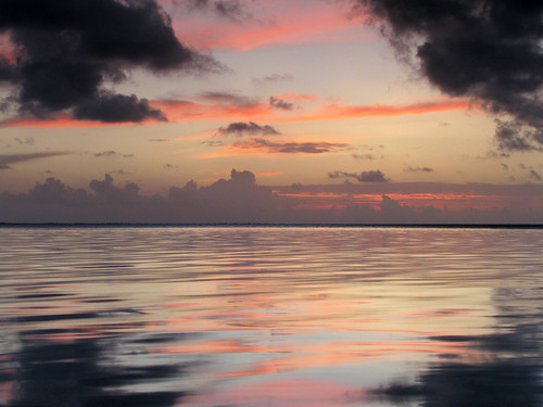 ocean sunset sea orange reflection beach water clouds pacific borabora frenchpolynesia matirapoint canons3