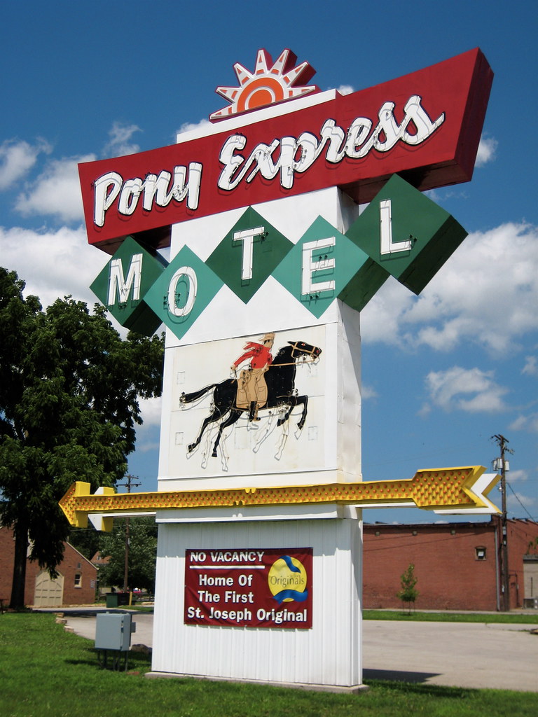 Pony Express Motel sign - Saint Joseph, Missouri U.S.A. - June 21, 2009