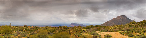 arizona cactus panorama mountain clouds sand desert overcast capitali ianschlueter